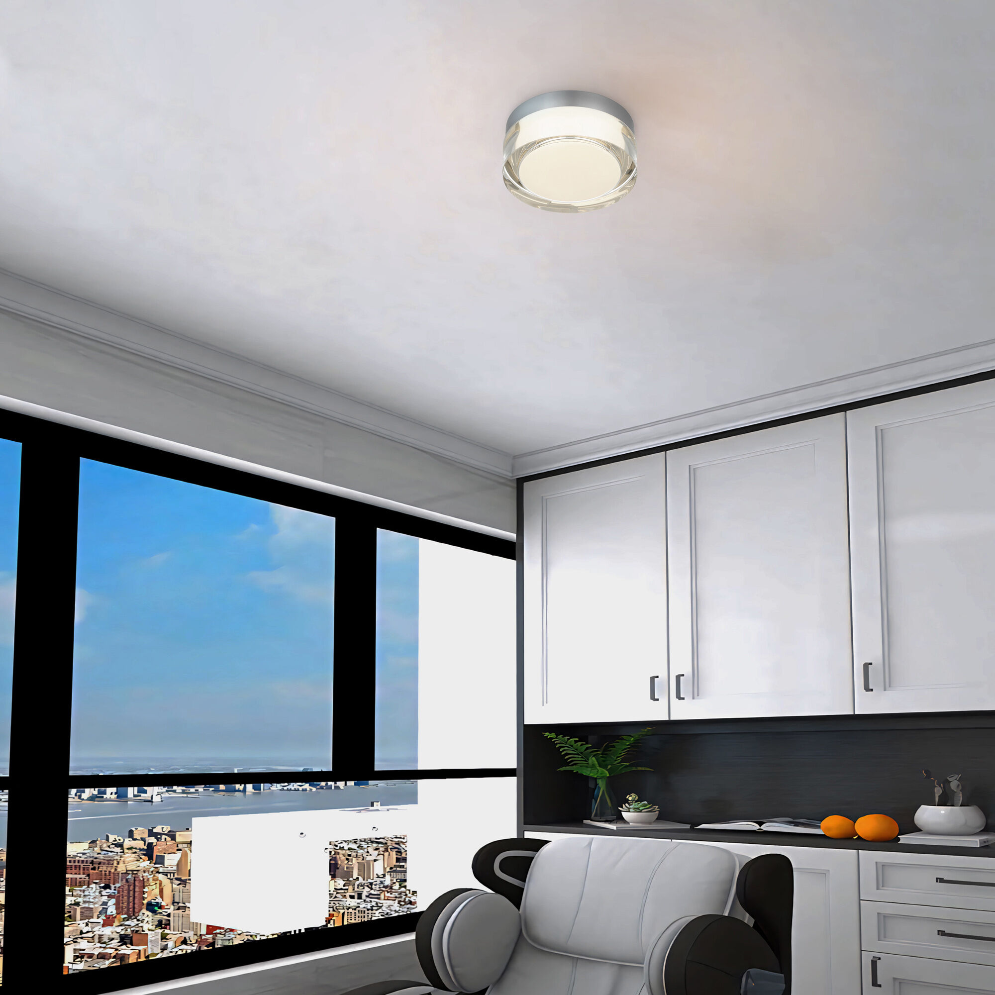 Sunspot LED 6 inch Brushed Stainless Steel Outdoor Flush Mount